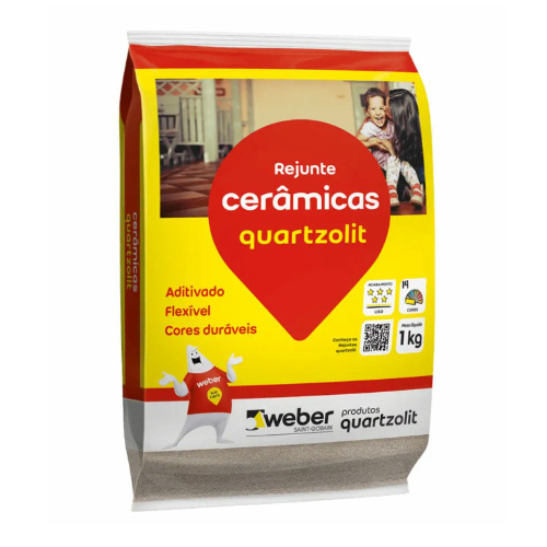 Rejunte para Porcelana Cinza Outono 1Kg Quartzolit